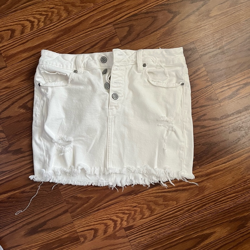 Eunina small denim, mini skirt, white